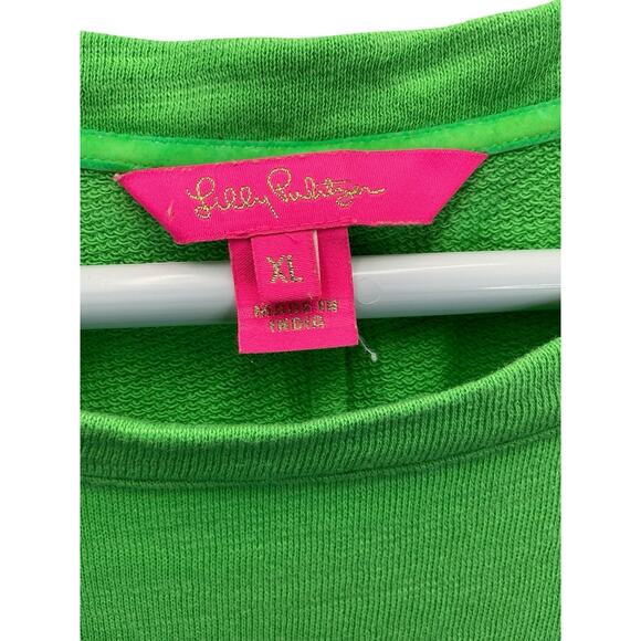 Lilly Pulitzer Jasona Dress Sz. XL Green Eyelet Sleeve Beachy - Picture 9 of 15